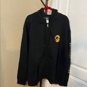 Universal Studios Jurassic World Black Zipper Hoodie with Yellow Logo